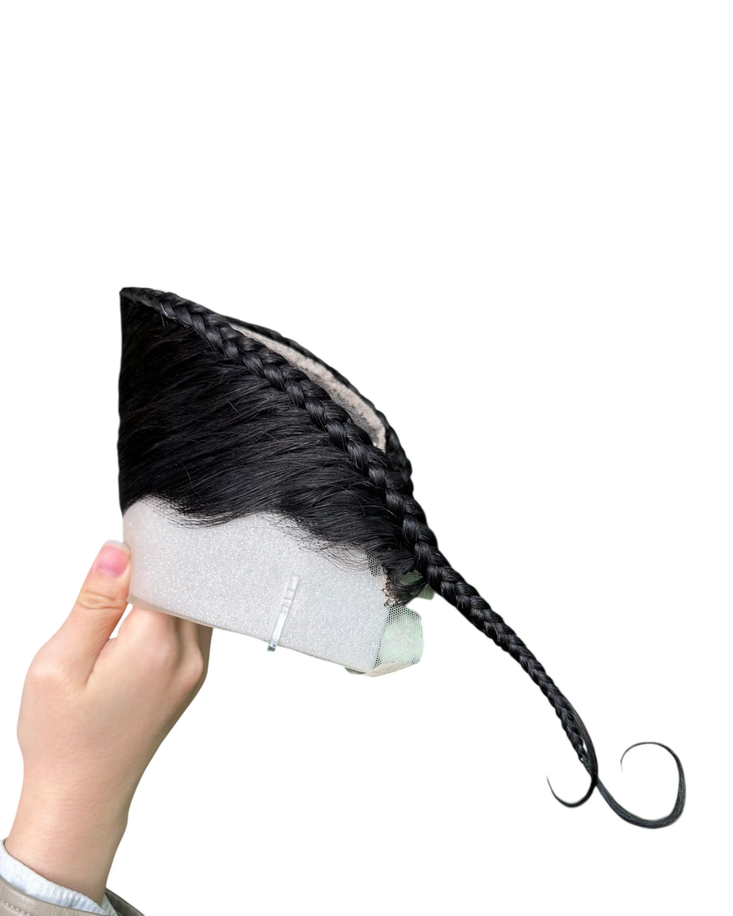 13*4 Transparent Lace Braided 12 inch Topper Frontal Hairpiece Auto Gele for Turban Half Wigs Hedband Wigs