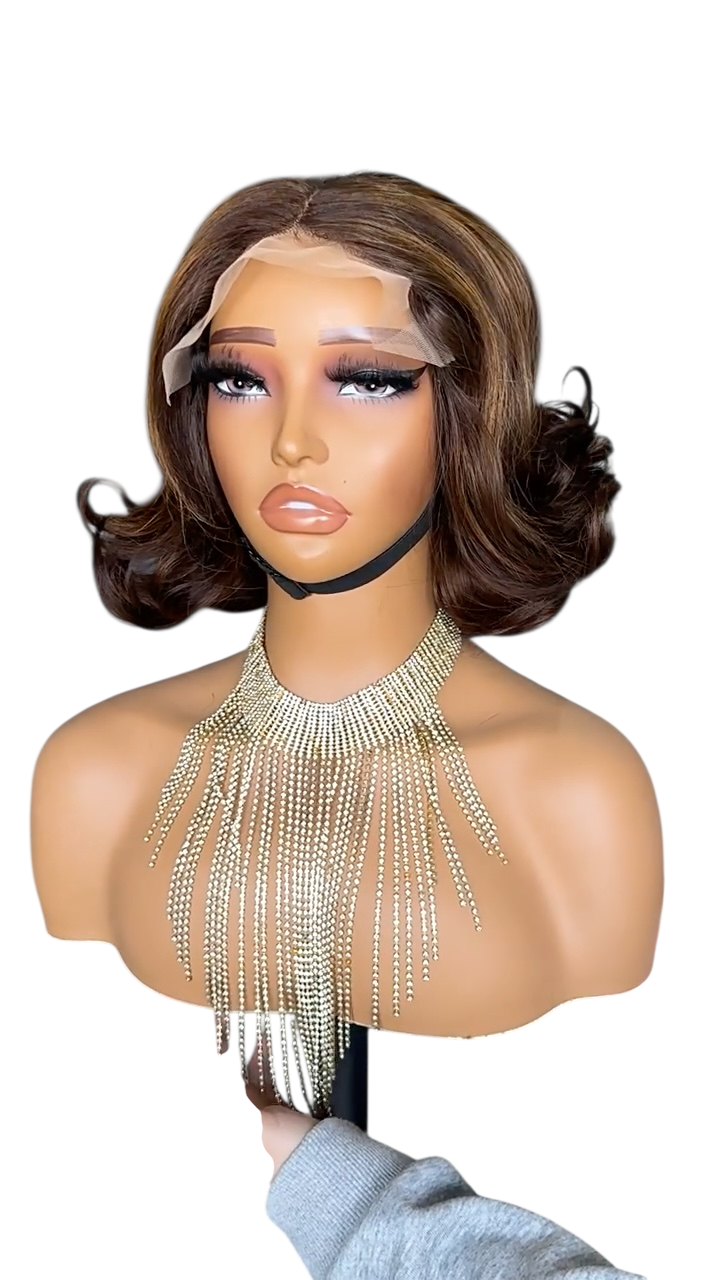 4×6 lace wig 8-inch Super double drawn fashionable big curly short real hair