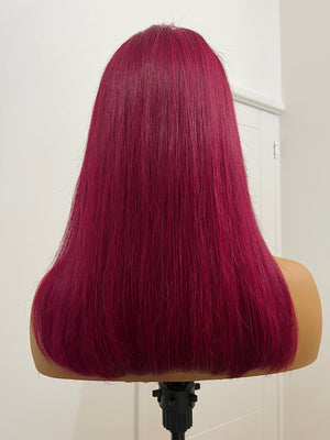 Peluca bob lisa de 13x4 encaje transparente 
