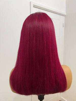 Peluca bob lisa de 13x4 encaje transparente 