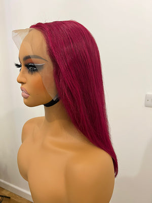 Peluca bob lisa de 13x4 encaje transparente 