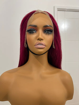 Peluca bob lisa de 13x4 encaje transparente 