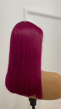 Peluca bob lisa de 13x4 encaje transparente 