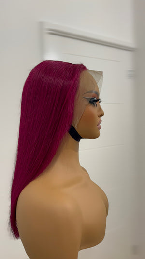 Peluca bob lisa de 13x4 encaje transparente 