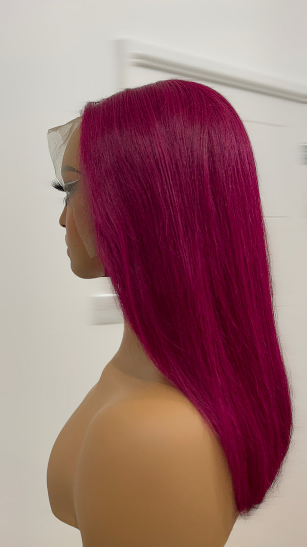 Peluca bob lisa de 13x4 encaje transparente 