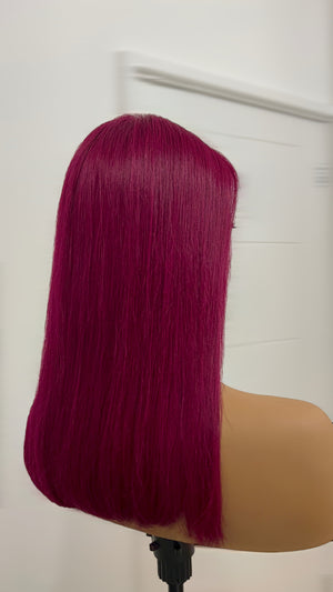 Peluca bob lisa de 13x4 encaje transparente 