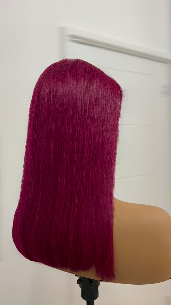 Peluca bob lisa de 13x4 encaje transparente 