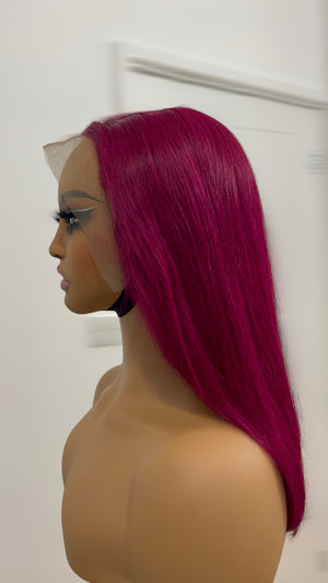Peluca bob lisa de 13x4 encaje transparente 