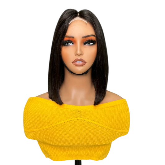 Kim k closure bone straight bob wig 300%