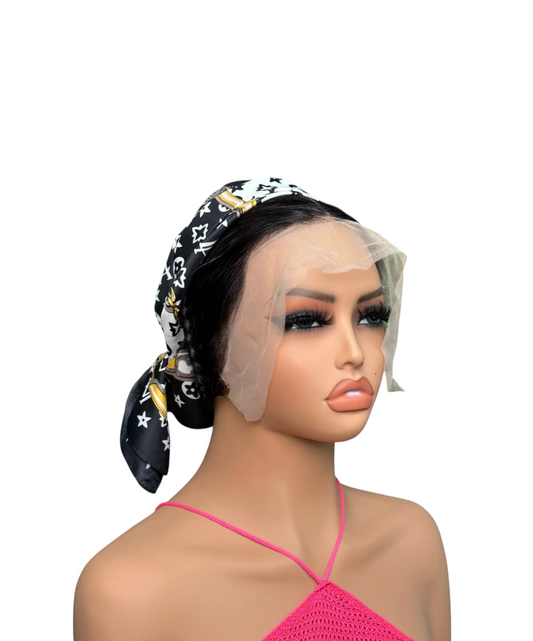 13*4 Transparent Lace Braided 12 inch Topper Frontal Hairpiece Auto Gele for Turban Half Wigs Hedband Wigs