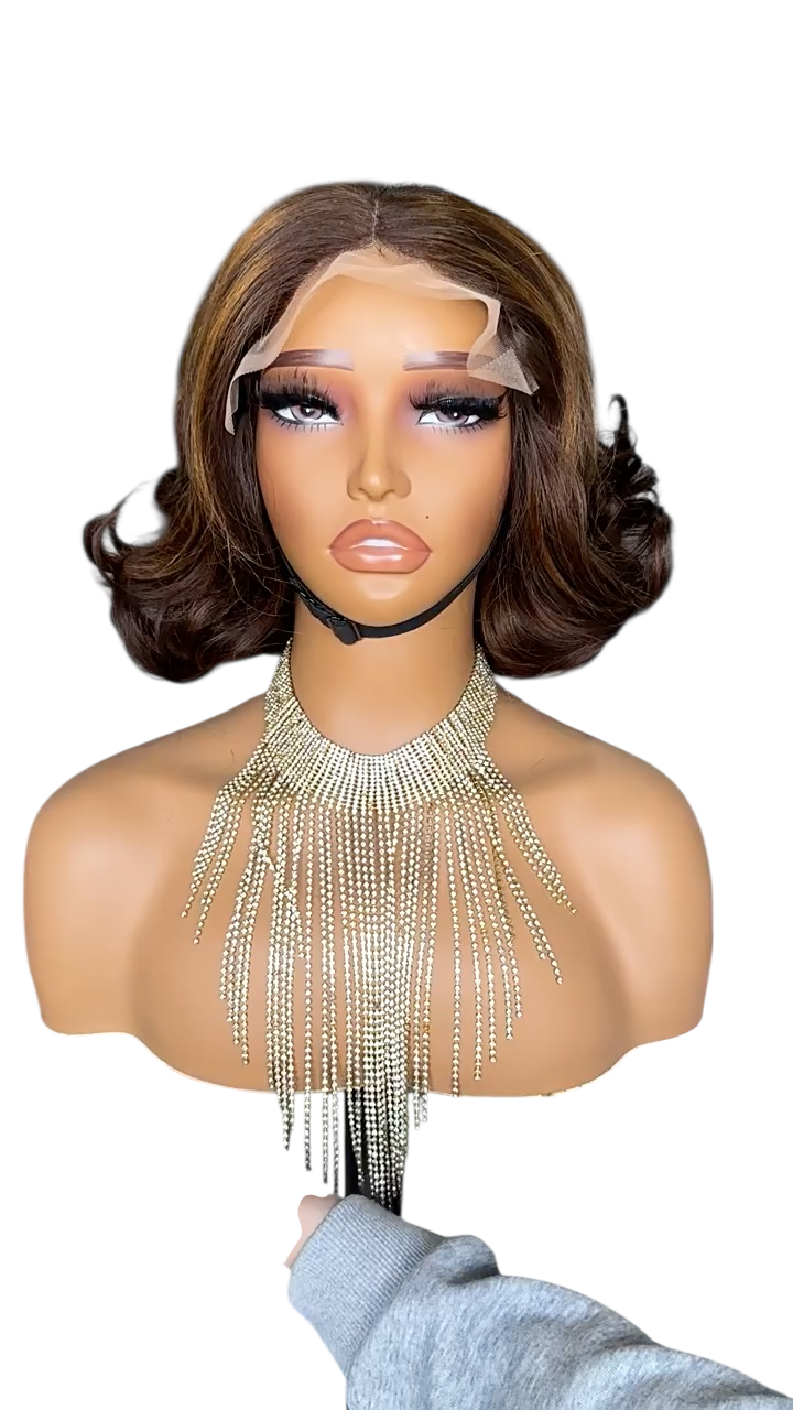 4×6 lace wig 8-inch Super double drawn fashionable  big curly short real hair