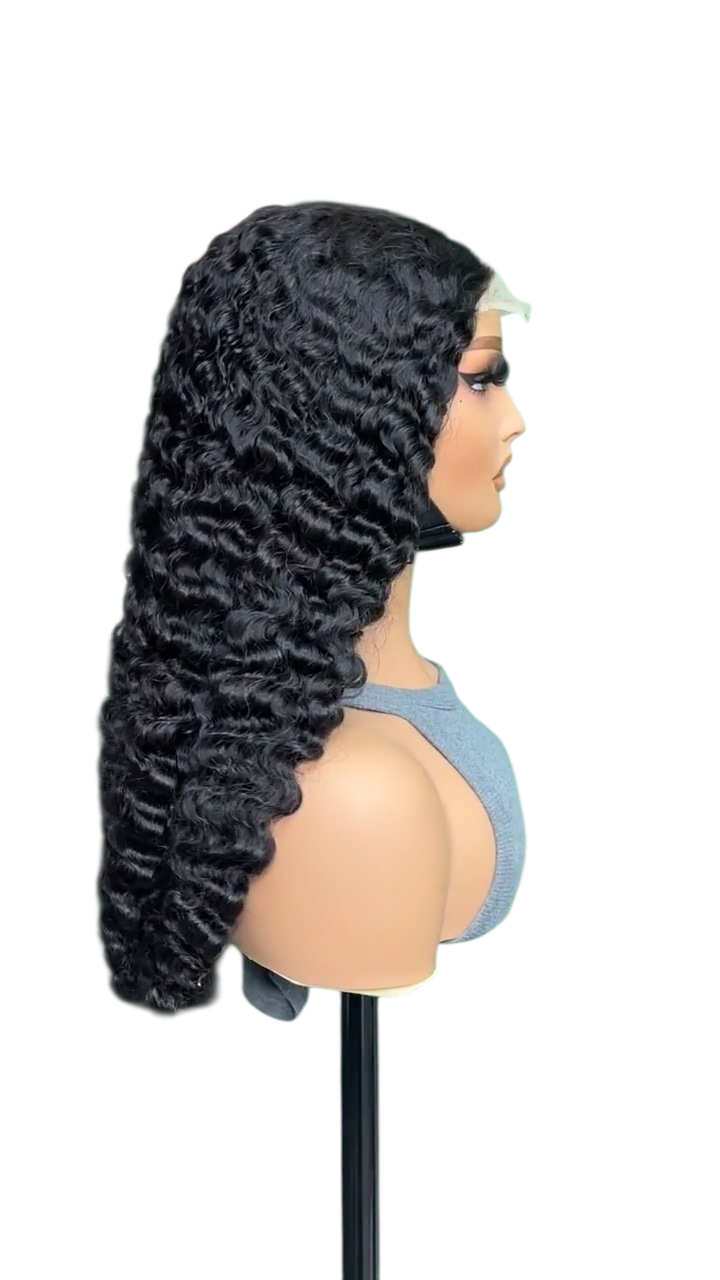 5x5 SDD Burmese curly closure wig x 24inch