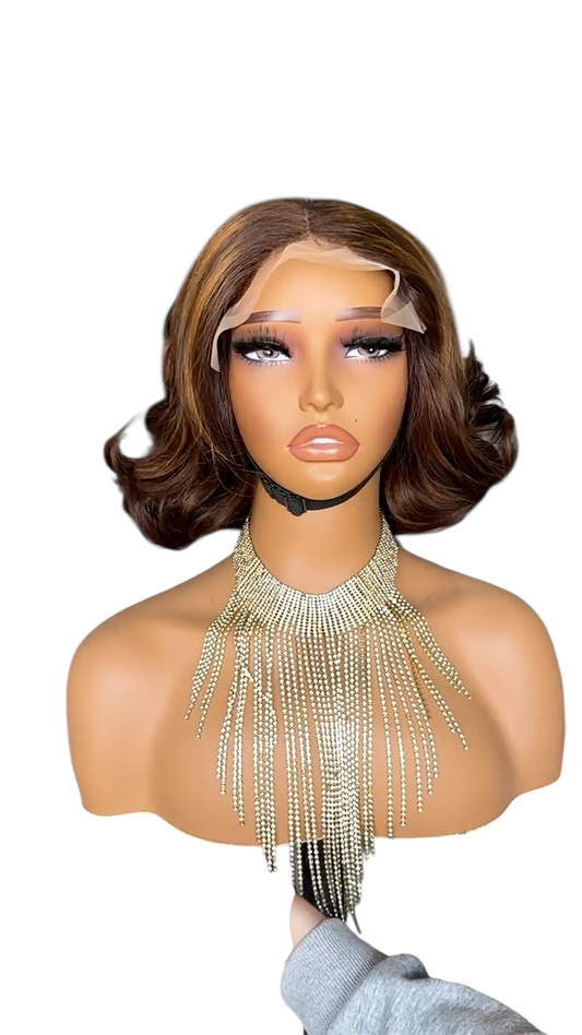 4×6 lace wig 8-inch Super double drawn fashionable  big curly short real hair