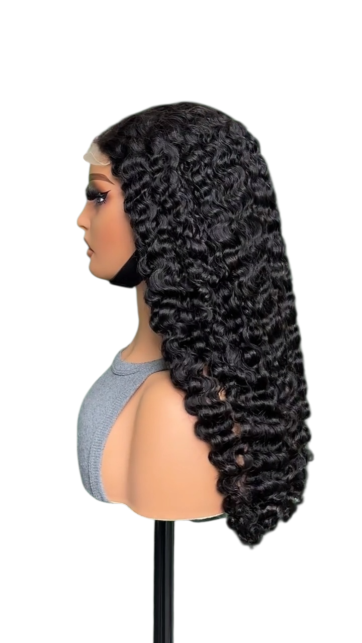 5x5 SDD Burmese curly closure wig x 24inch