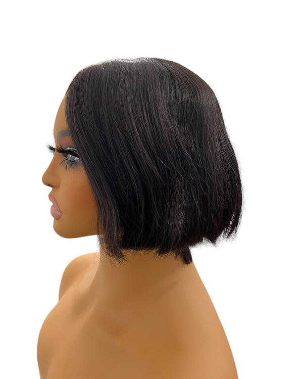 Peluca pixi de 8 pulgadas sin encaje y 100% cabello humano