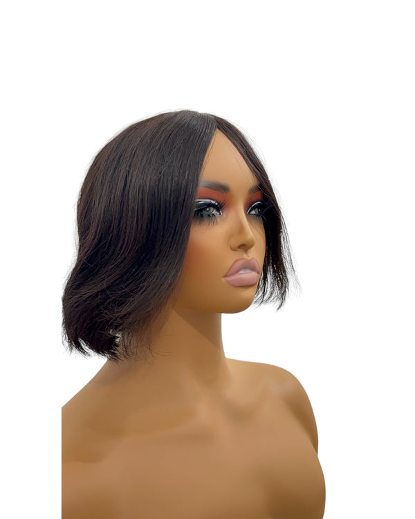 Peluca pixi de 8 pulgadas sin encaje y 100% cabello humano