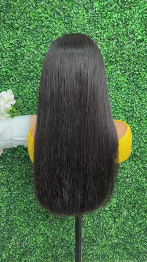 Peluca recta con encaje frontal de 13*4, densidad del 300 %