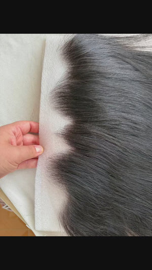 Frontal de cabello humano liso con encaje transparente de alta definición de 13 x 4