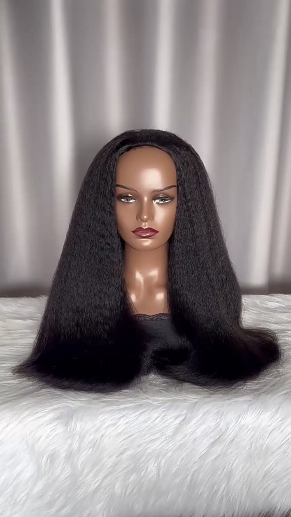 SDD Kinky Straight Half Wig 250%