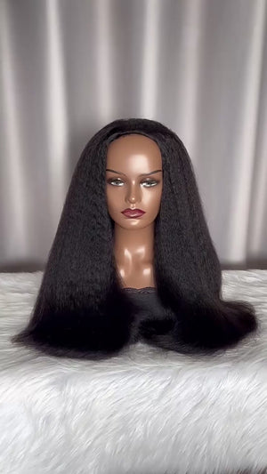 SDD Kinky Straight Half Wig 250%