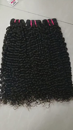 12A double drawn human hair deep wave curls hair bundles