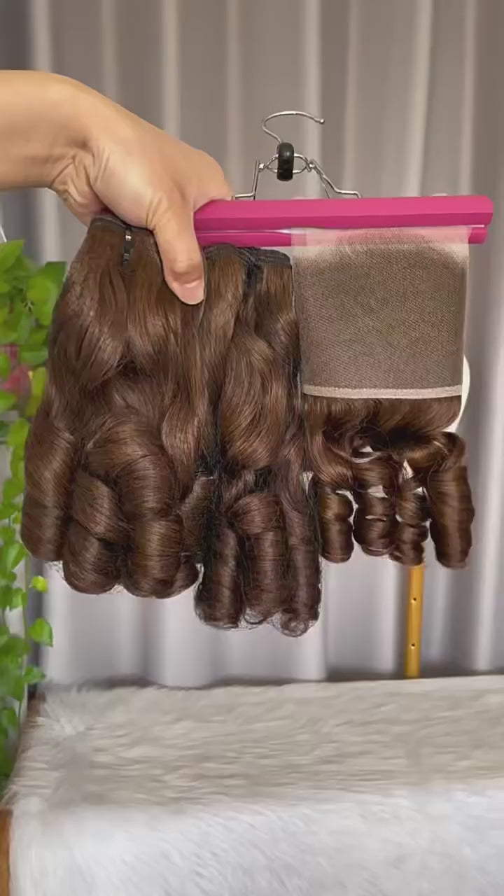 #4 SDD Bouncy curls human hair bundles Vietnam wefts.