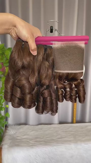 #4 SDD Bouncy curls human hair bundles Vietnam wefts.